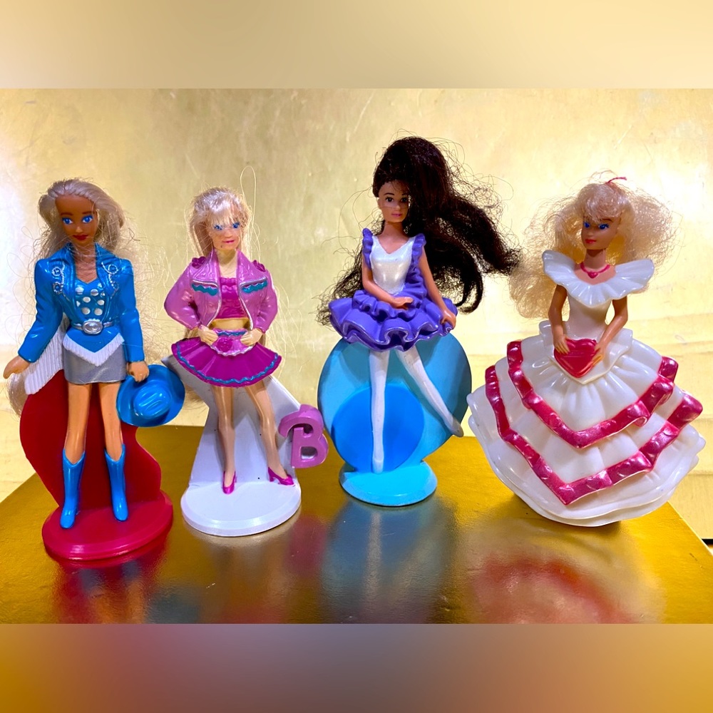 BARBIE VTG 1993 MCDONALD’S HAPPY MEAL TOY BUNDLE OF 4 PVC FIGURINES MATTEL